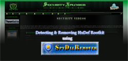 Video on SpyDllRemover Detecting HxDef Rootkit